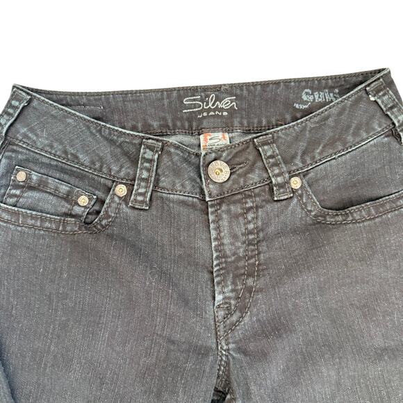 Silver Jeans Black Bootcut Jeans with Embroidered Pockets 28in 37inseam - Picture 7 of 8